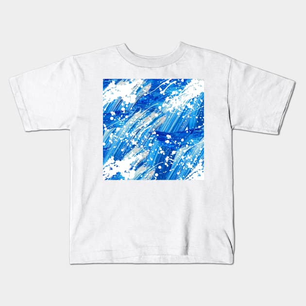 Abstract Blue painting Kids T-Shirt by KylePrescott